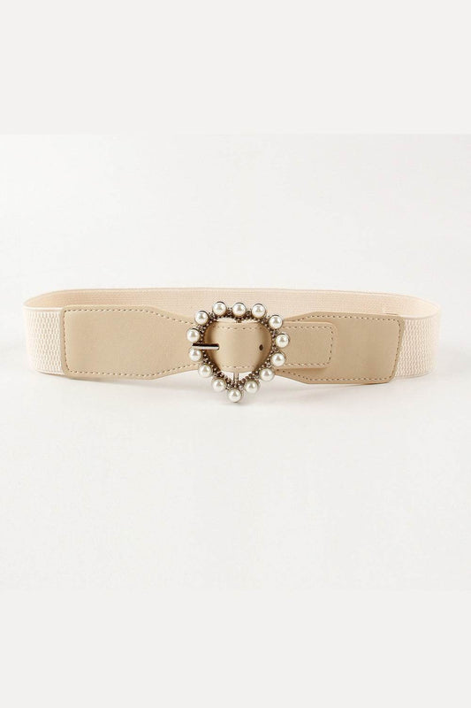 Pearl Heart Buckle Elastic Belt - Hovatok