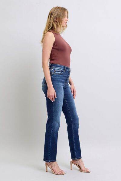 Judy Blue Full Size Washed Straight Leg Jeans with Pockets - Hovatok