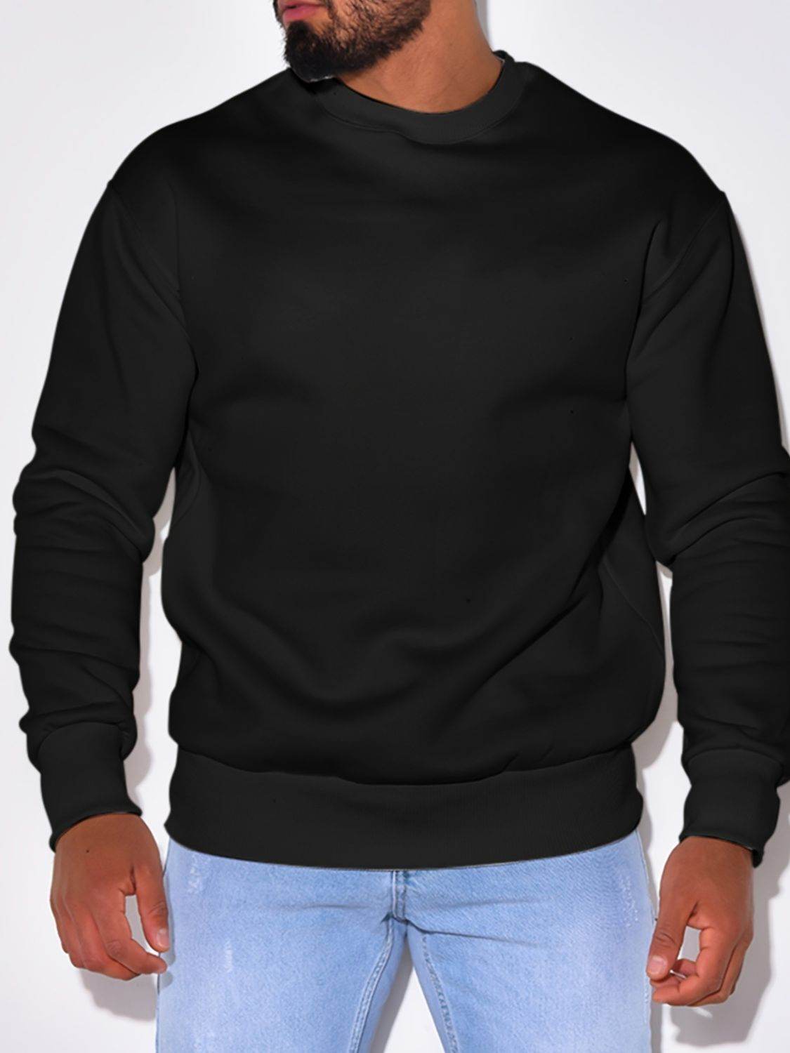 Men's Plus Size Round Neck Sweatshir - Hovatok
