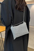 Rhinestone Polyester Chain Crossbody Bag - Hovatok