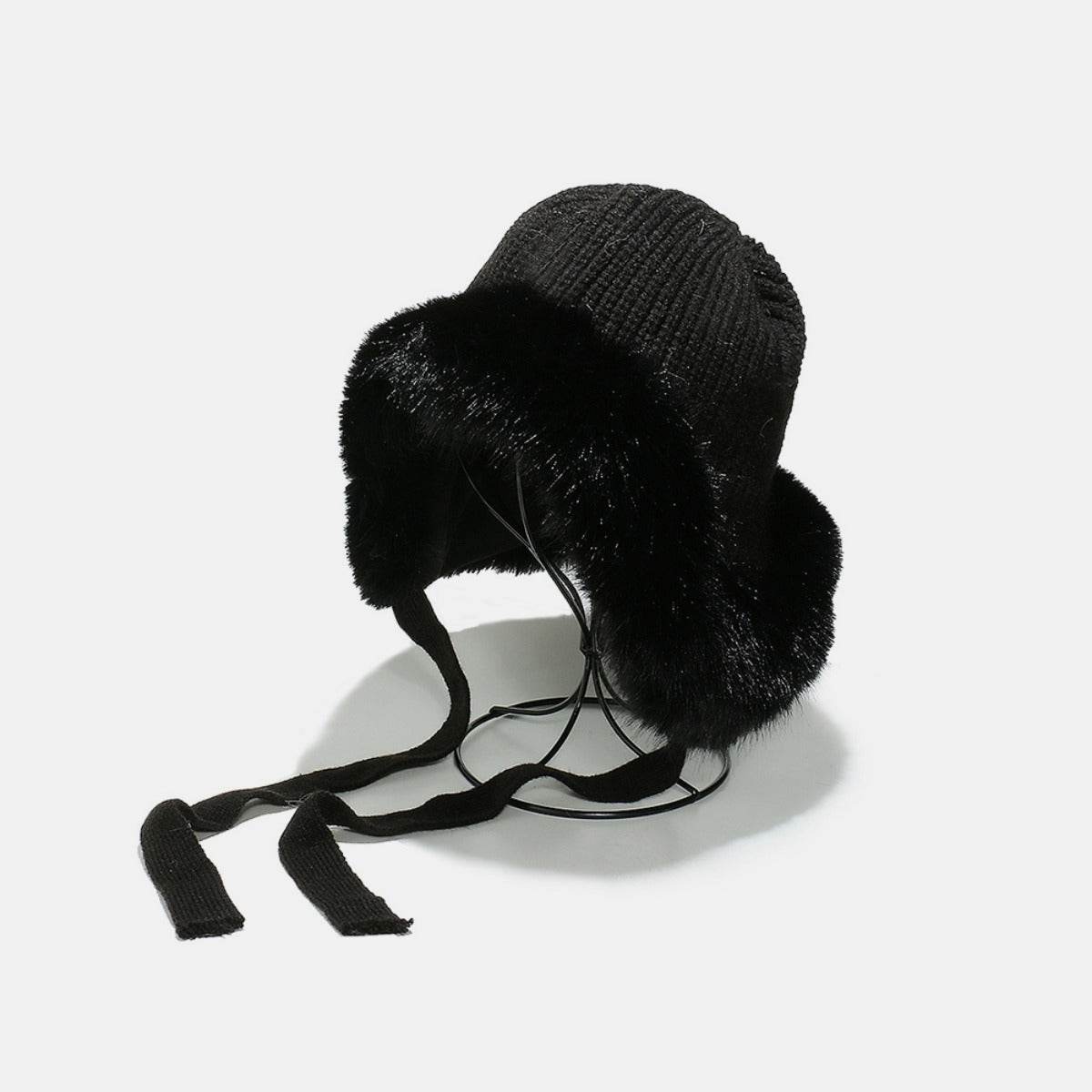 Thermal Tied Fuzzy Winter Hat - Hovatok