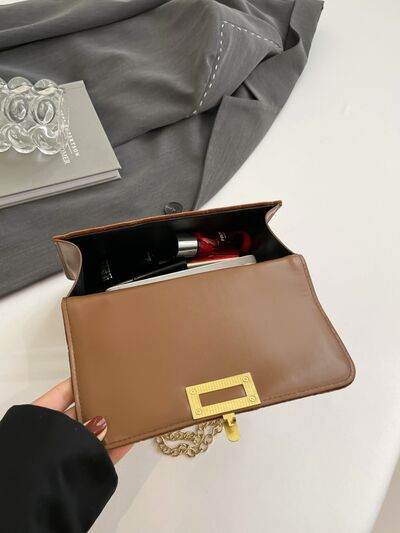 Solid Color Chain Shoulder Bag - Hovatok