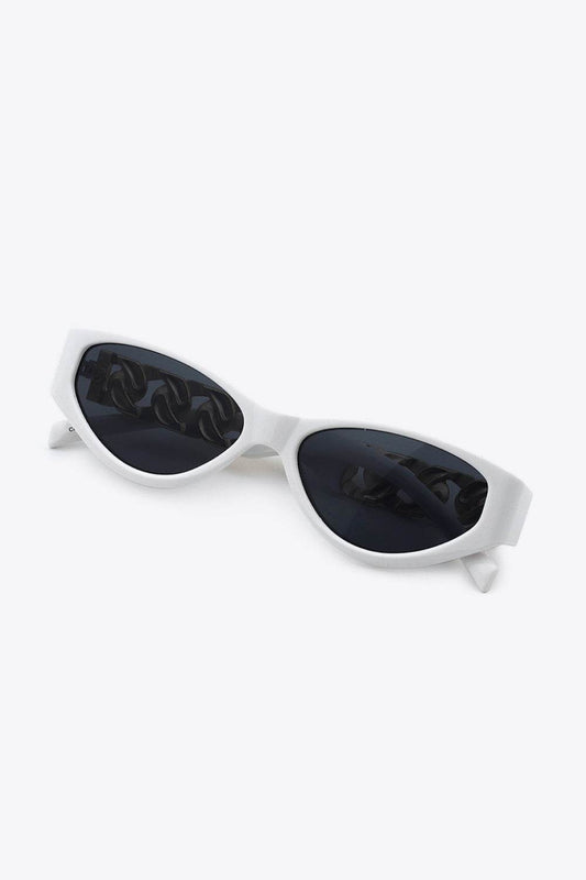 Chain Detail Temple Cat Eye Sunglasses - Hovatok