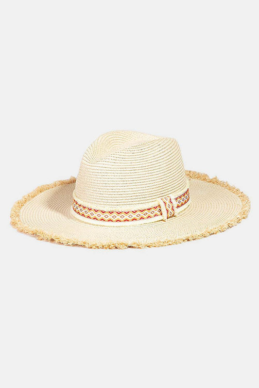 Fame Geometric Raw Hem Hat - Hovatok
