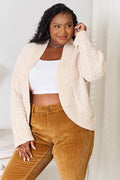 Double Take Open Front Long Sleeve Cardigan - Hovatok