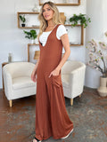 Double Take Full Size Sleeveless Wide Leg Jumpsuit with Pockets - Hovatok
