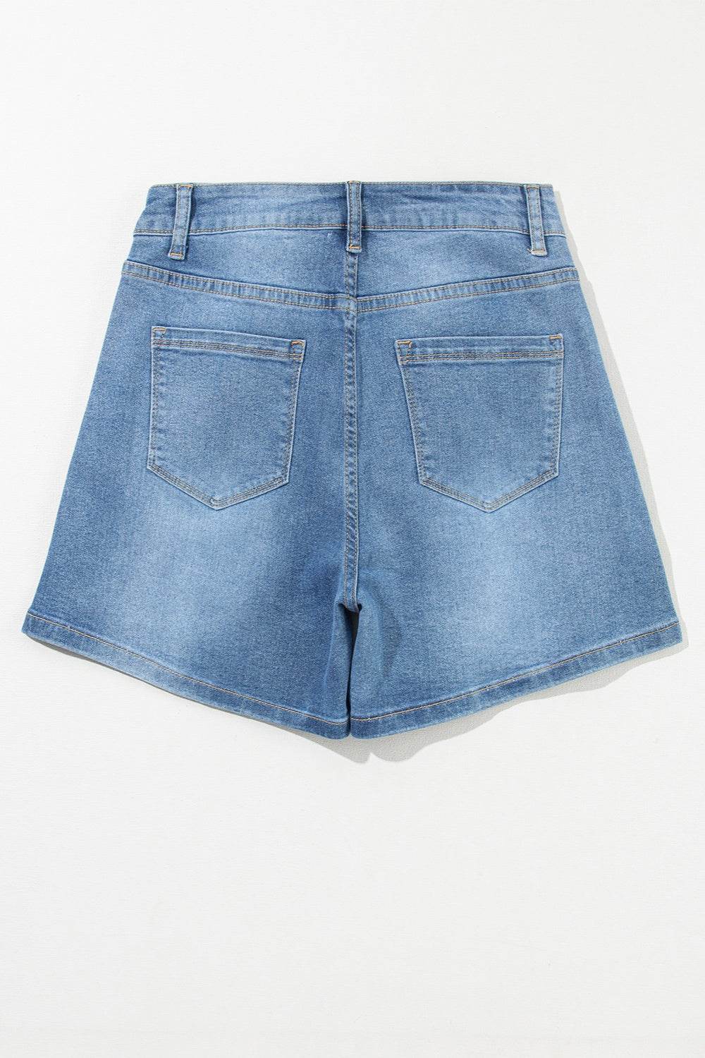 Rhinestone High Waist Denim Shorts - Hovatok