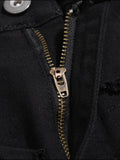 Men's Washed Distressed Panelled Jeans - Hovatok