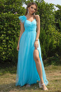 Asymmetrical Ruched Slit Dress - Hovatok