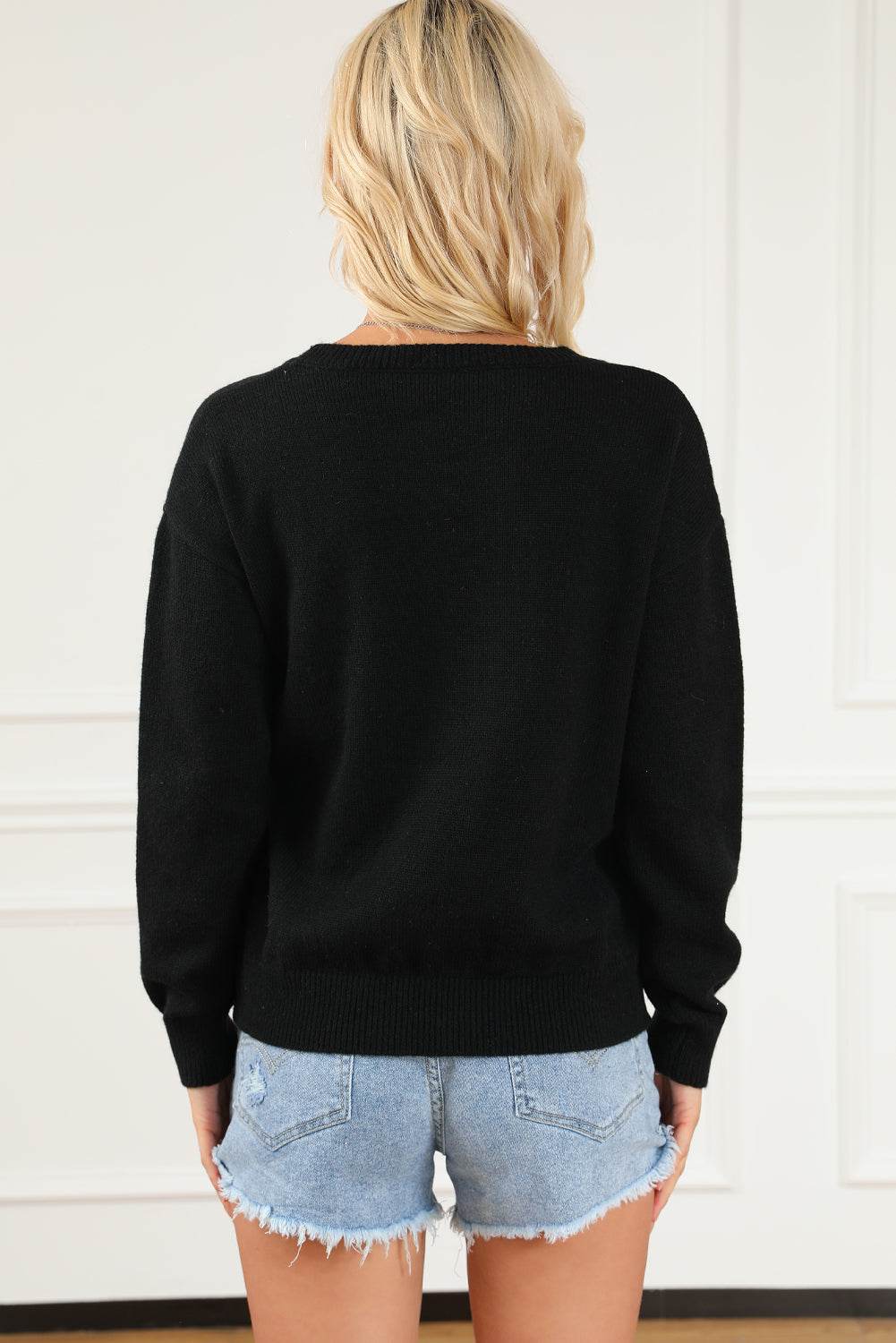 Round Neck Long Sleeve Sweater - Hovatok