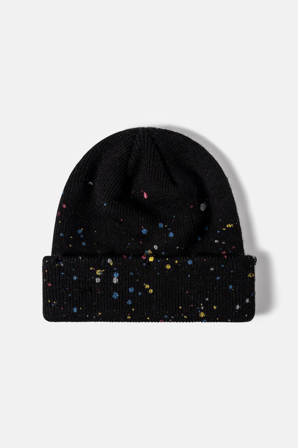 Confetti Rib-Knit Cuff Beanie - Hovatok