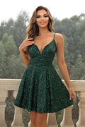Sequin Spaghetti Strap Dress - Hovatok