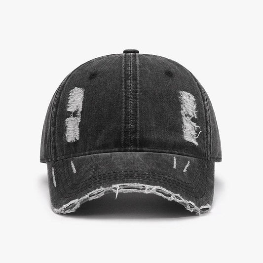 Distressed Adjustable Cotton Baseball Cap - Hovatok