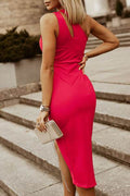 Ruched Cutout Single Shoulder Dress - Hovatok