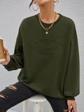 Stereoscopic Letter Round Neck Long Sleeve Sweatshirt - Hovatok