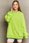 Full Size Drawstring Long Sleeve Hoodie - Hovatok