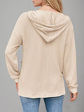 Double Take Drawstring Dropped Shoulder Long Sleeve Hoodie - Hovatok