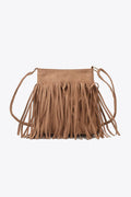 Adored PU Leather Crossbody Bag with Fringe - Hovatok