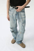 Distressed Wide Leg Jeans - Hovatok
