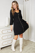 Double Take Scoop Neck Empire Waist Long Sleeve Magic Dress - Hovatok