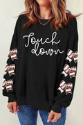 Letter Graphic Bow Long Sleeve Sweatshirt - Hovatok