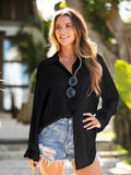 Pocketed Dropped Shoulder Cover Up - Hovatok