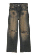 Distressed Wide Leg Jeans - Hovatok
