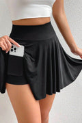 Pocketed High Waist Skort - Hovatok