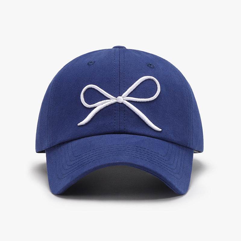 Bow Embroidered Cotton Baseball Cap - Hovatok