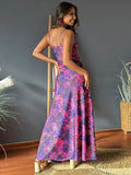 Twisted Printed V-Neck Cami Dress - Hovatok
