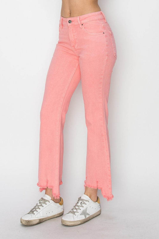 RISEN Raw Hem Bootcut Jeans with Pockets - Hovatok