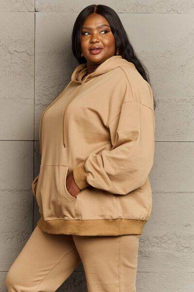 Full Size Drawstring Long Sleeve Hoodie - Hovatok