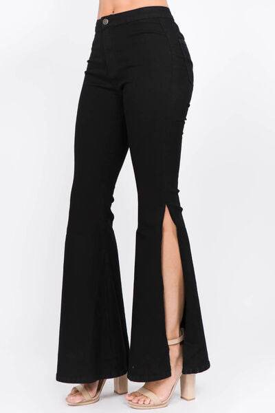 American Bazi Side Slit Flare Jeans - Hovatok