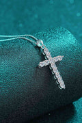 Adored 925 Sterling Silver Cross Moissanite Necklace - Hovatok
