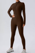 Half Zip Mock Neck Active Jumpsuit - Hovatok