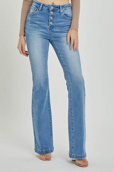 RISEN Full Size High Rise Button Fly Bootcut Jeans - Hovatok