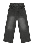 Men's Washed Wide Leg Jeans - Hovatok