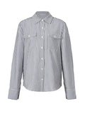 Devine Striped Collared Neck Long Sleeve Shirt - Hovatok