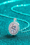 Adored 925 Sterling Silver Rhodium-Plated 1 Carat Moissanite Pendant Necklace - Hovatok