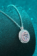 Adored 925 Sterling Silver Rhodium-Plated 1 Carat Moissanite Pendant Necklace - Hovatok