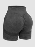 Washed High Waist Active Shorts - Hovatok