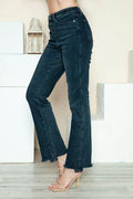 Judy Blue Full Size Button Fly Hem Destroy Straight Jeans - Hovatok