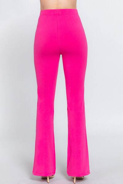 ACTIVE BASIC Waist Elastic Slim Flare Yoga Pants - Hovatok