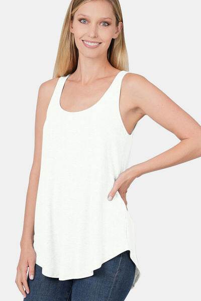 Zenana Round Neck Curved Hem Tank - Hovatok