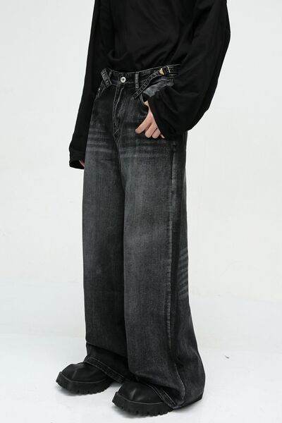 Wide Leg Jeans with Pockets - Hovatok
