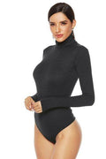 Ribbed Turtleneck Long Sleeve Bodysuit - Hovatok