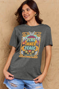 Simply Love Full Size FIND INNER PEACE Graphic Cotton T-Shirt - Hovatok