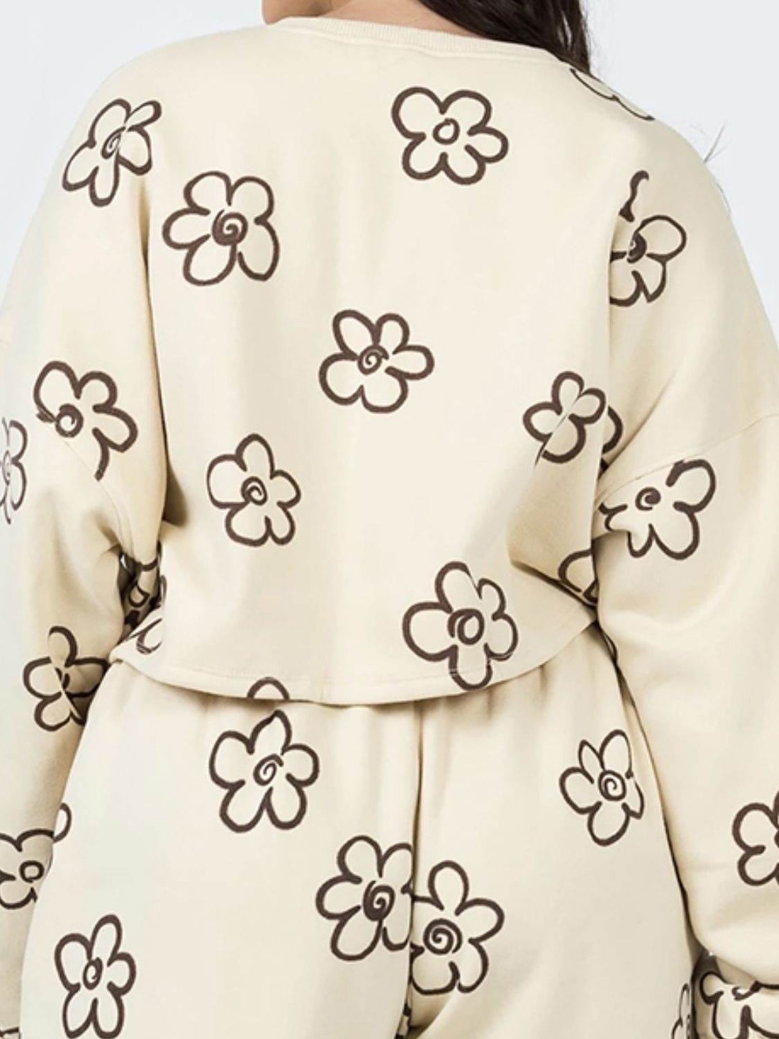 Floral Dropped Shoulder Sweatshirt and Shorts Set - Hovatok