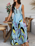 Devine Printed Sleeveless Maxi Dress - Hovatok