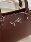 Bow PU Leather Shoulder Bag - Hovatok